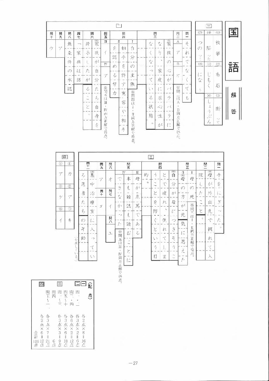 国語 解答